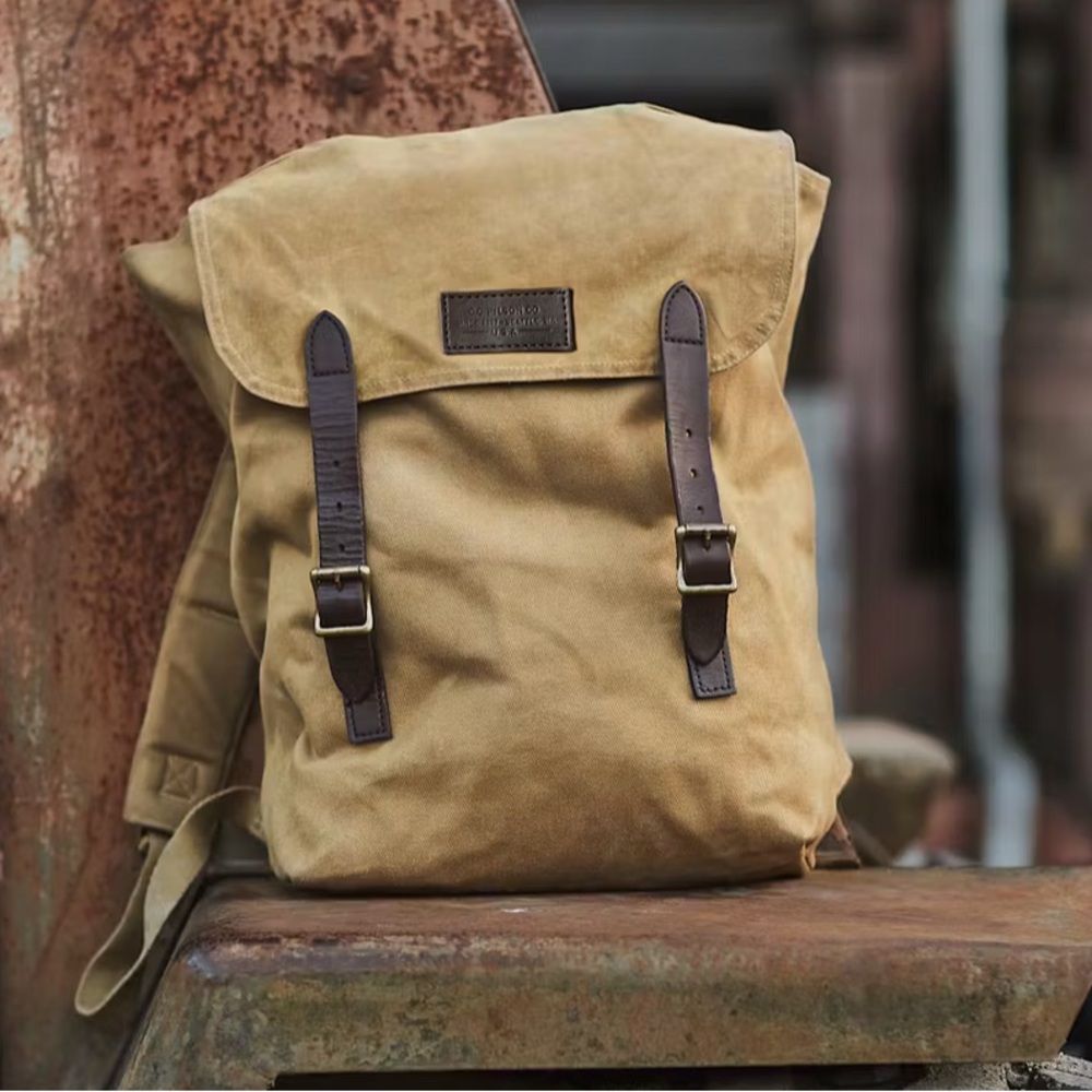 Filson Tan and Black Rugged Backpack